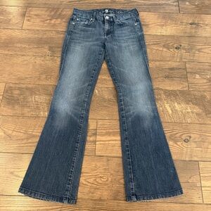 7 For All Mankind Dark Blue A Pocket Flared Jeans Size 25